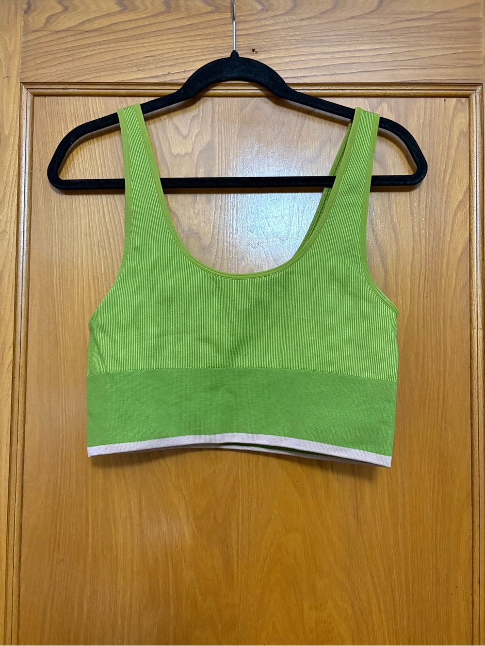 Outdoor Voices Lime Ribbed Scoop Crop Tank